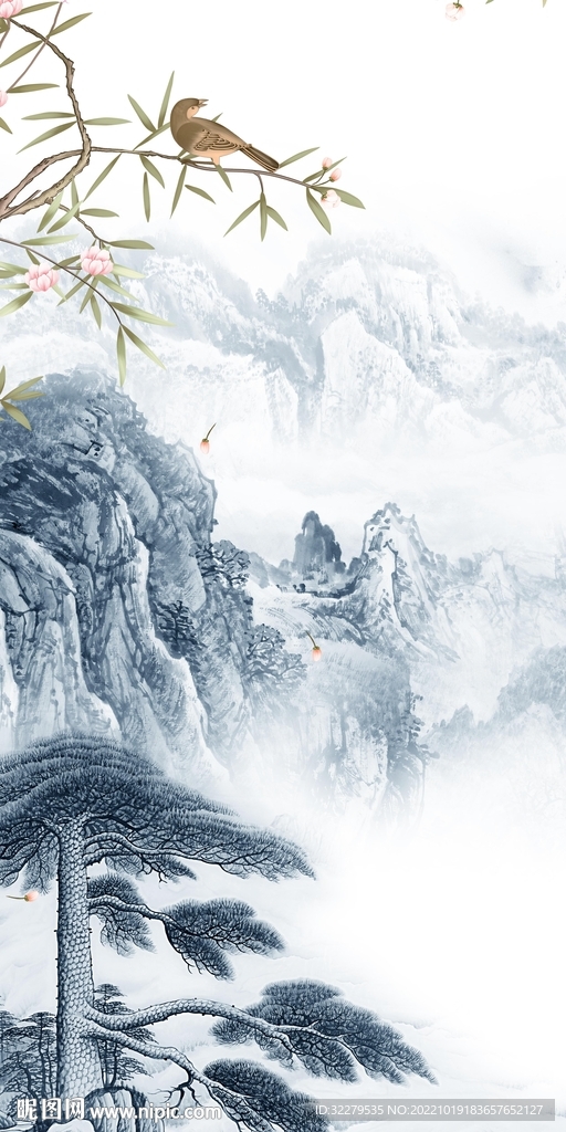 简约 山水最新玄关 Tif分层