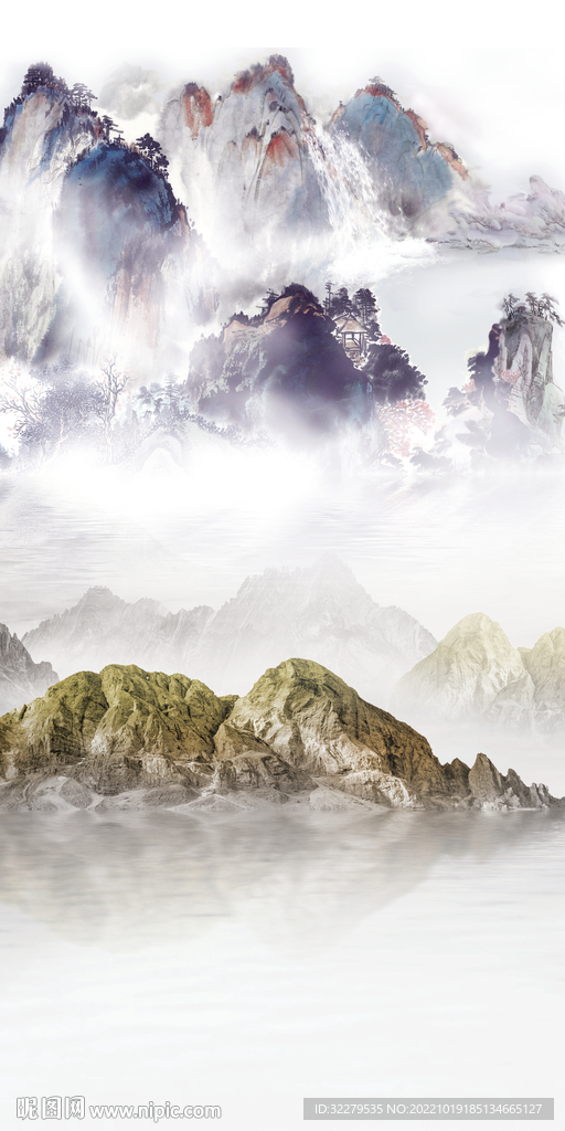 大气 山水最新玄关 Tif分层