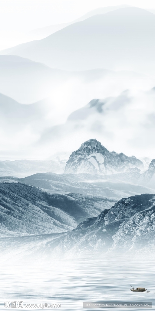 高雅 山水新玄关画 Tif分层