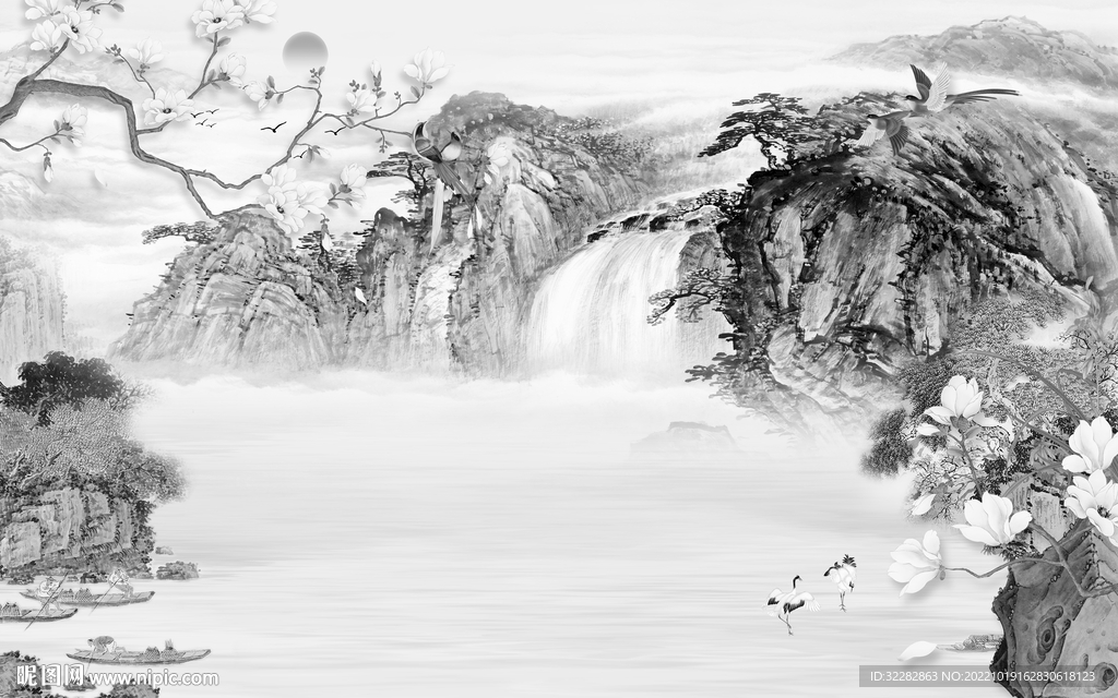 国画 新上架山水画 tiF分层