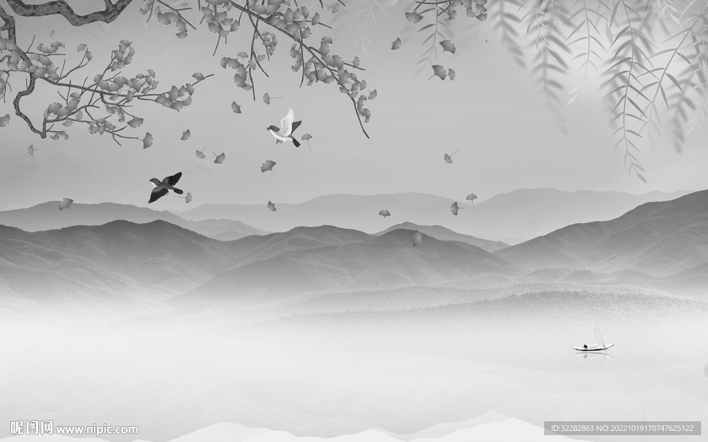 新中式新品高清山水 tiF分层