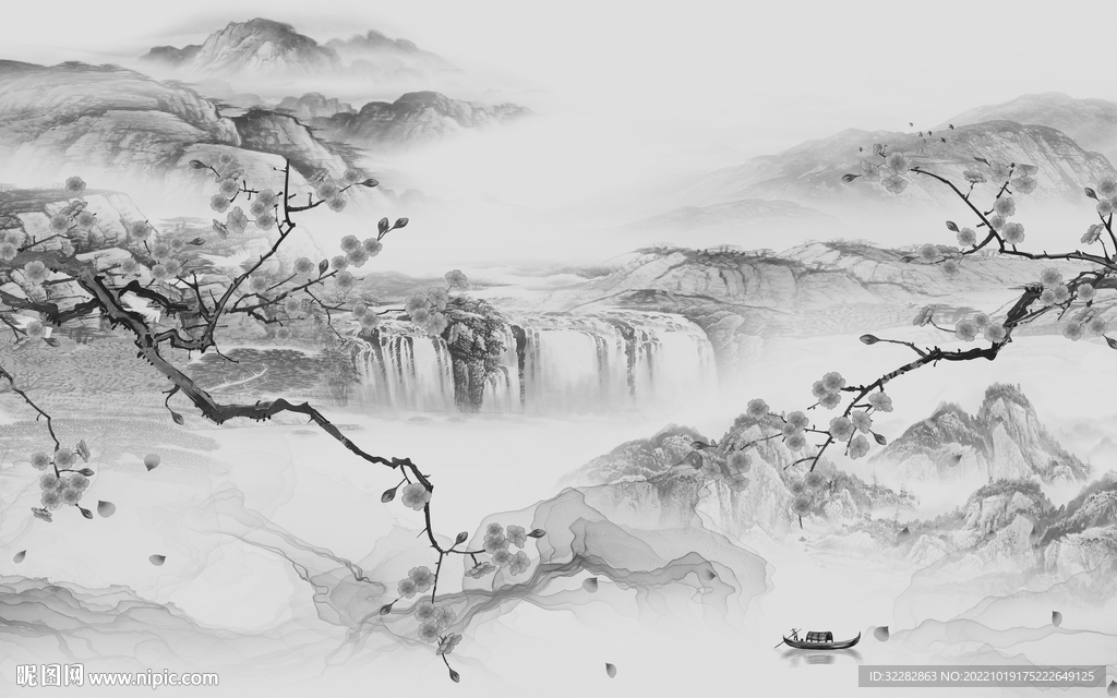 大气高档简约山水 tiF分层