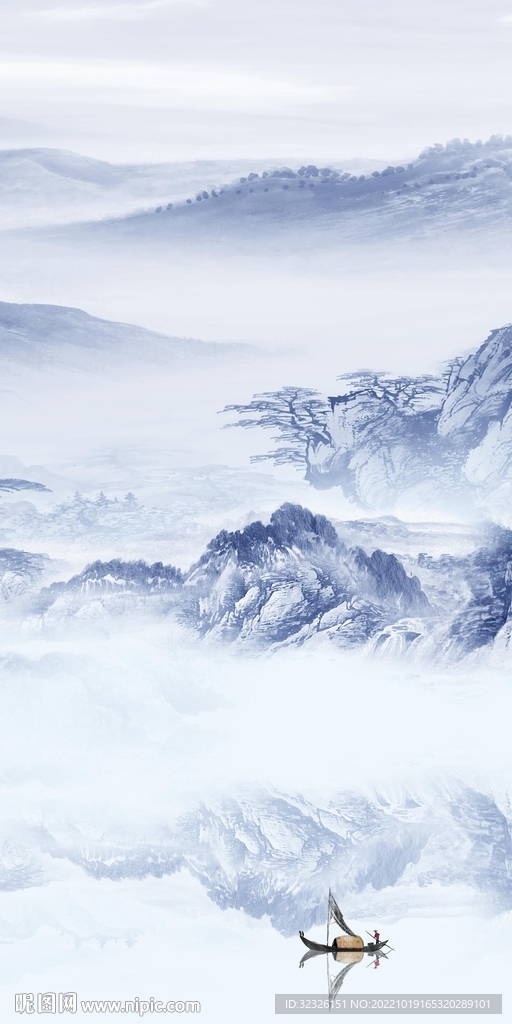 高档 高雅山水玄关 TIf分层