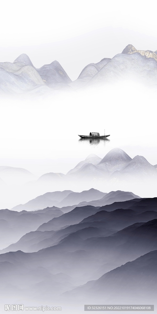 简约 高雅山水玄关 TIf分层