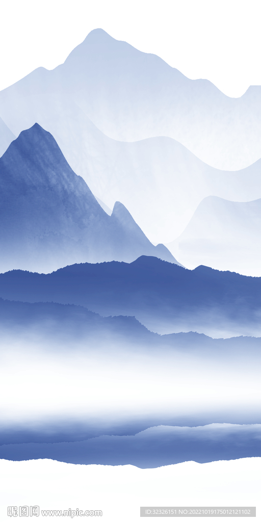 蓝色 新品山水玄关 TIf分层