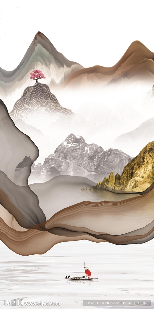 线条 新品山水玄关 TIf分层