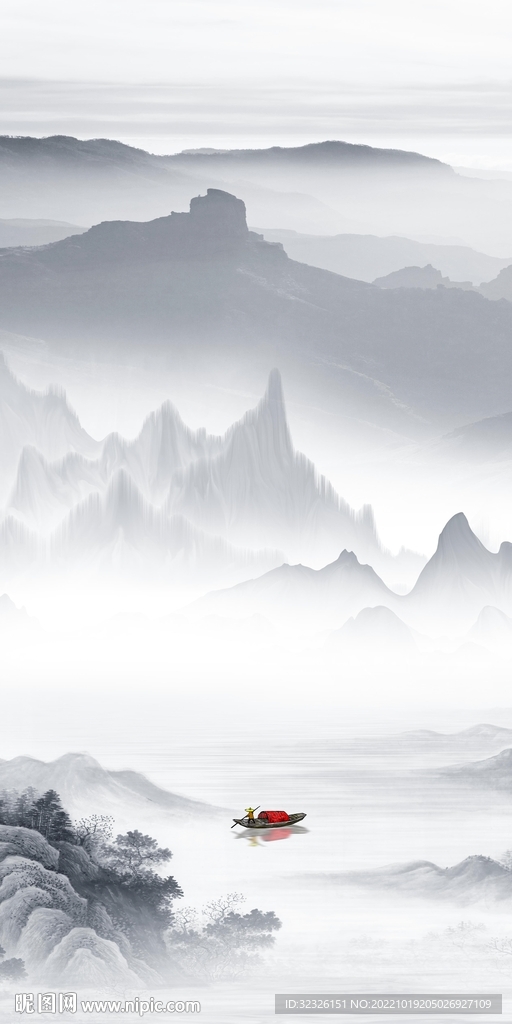 人气 中式山水玄关 TIf分层