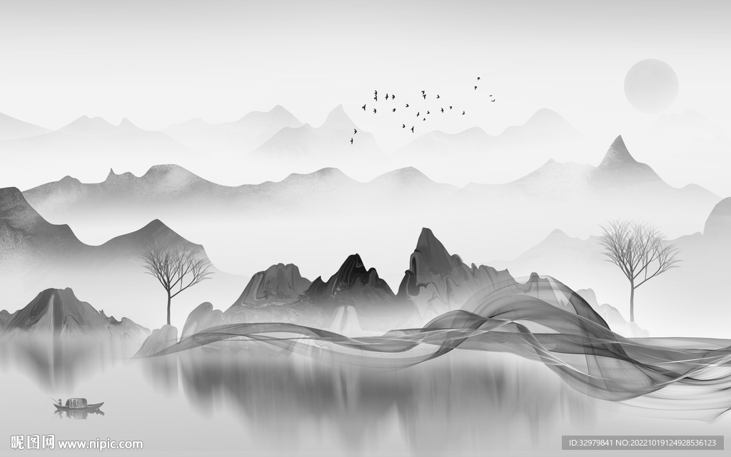 风景新品简约山水 Tif分层