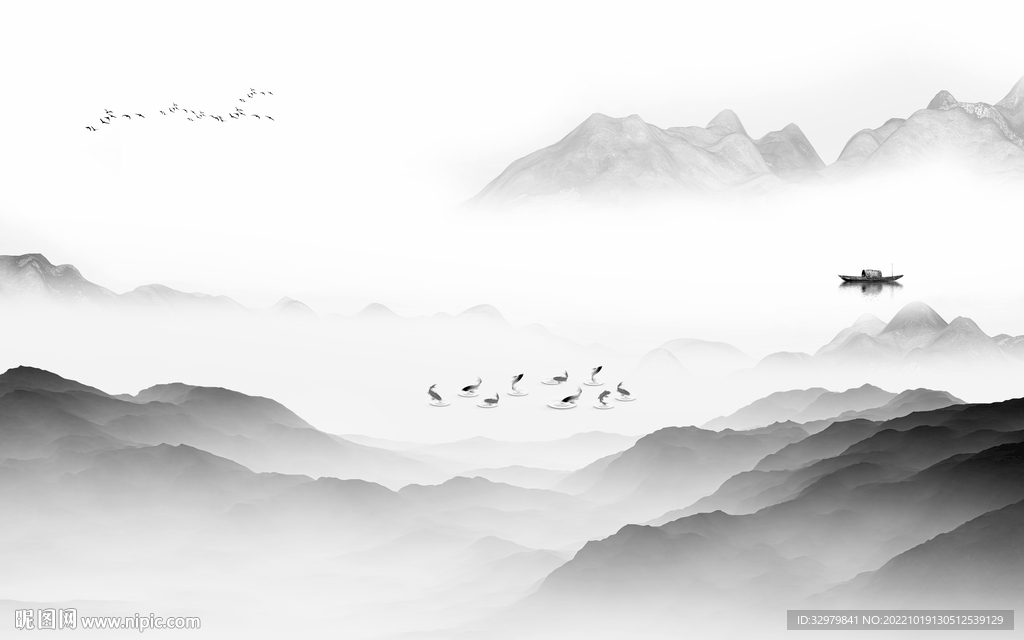 新上架新品简约山水 Tif分层