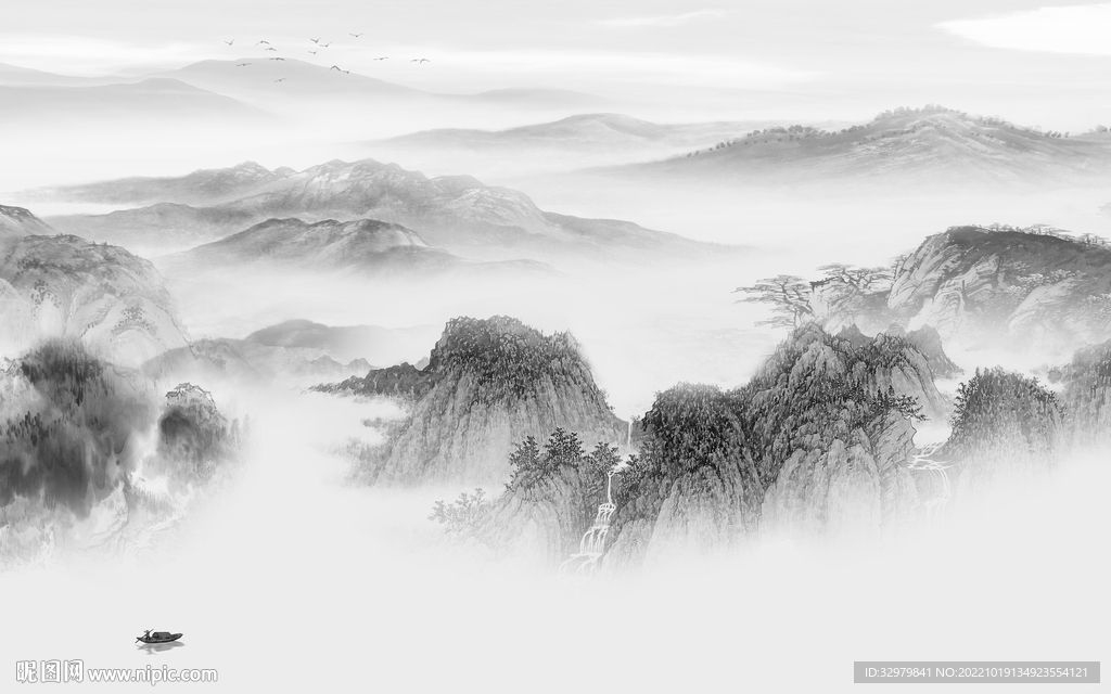 高端新品简约山水 Tif分层