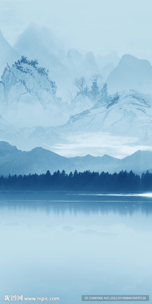 蓝色 简约高档玄关 Tif分层