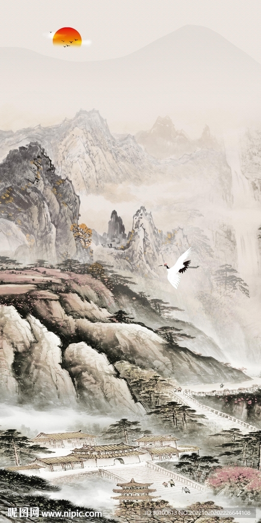 别墅 高端玄关山水 TiF分层