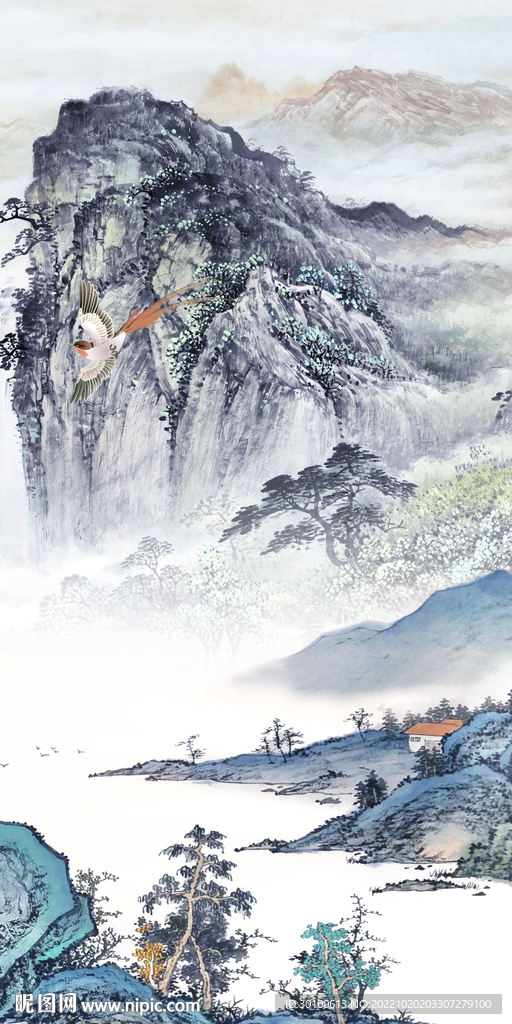 新款 高端玄关山水 TiF分层