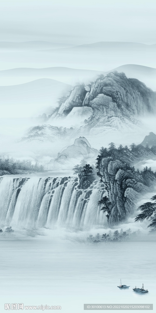 高档 高端玄关山水 TiF分层