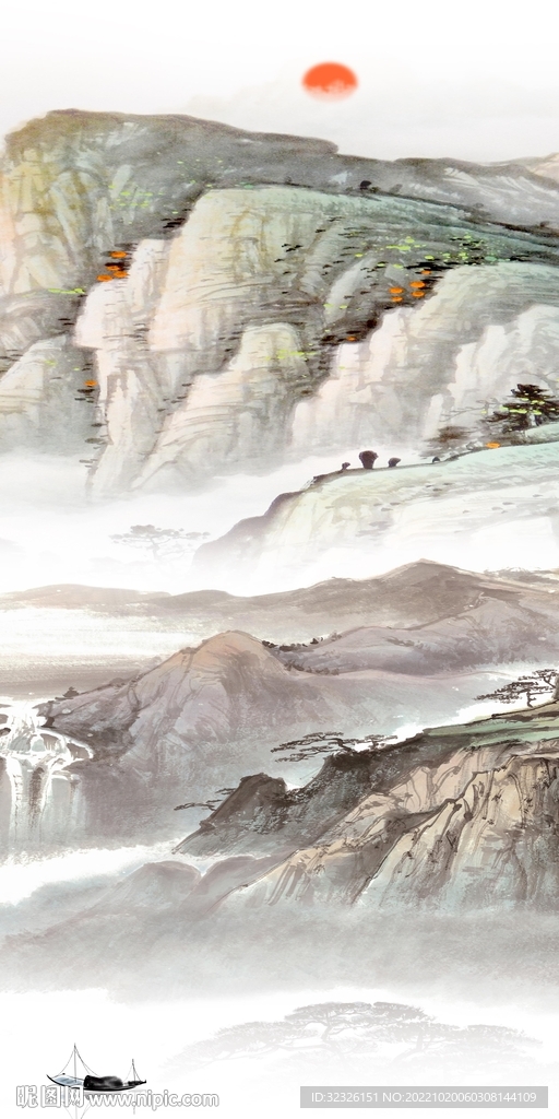 最新 中式山水玄关 TIf分层