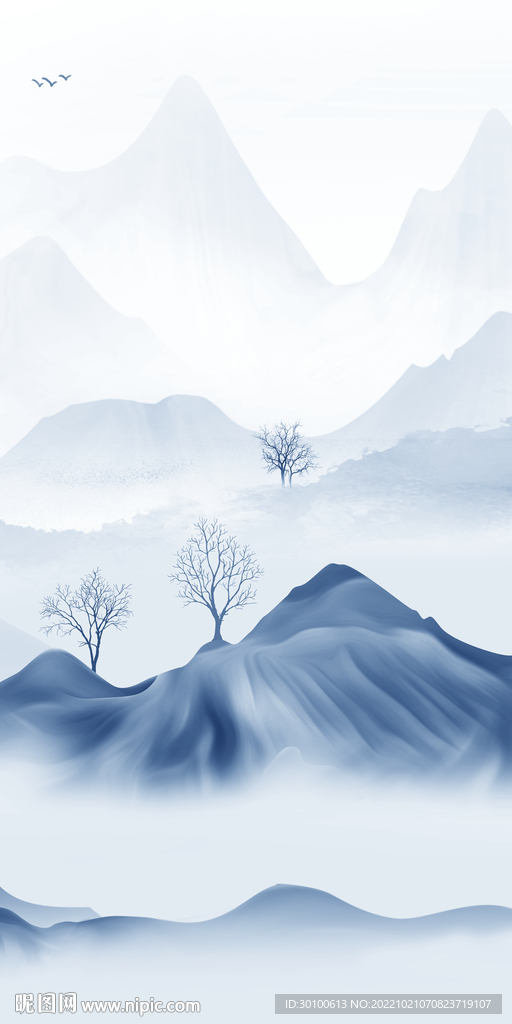 简约 新品玄关山水 TiF分层