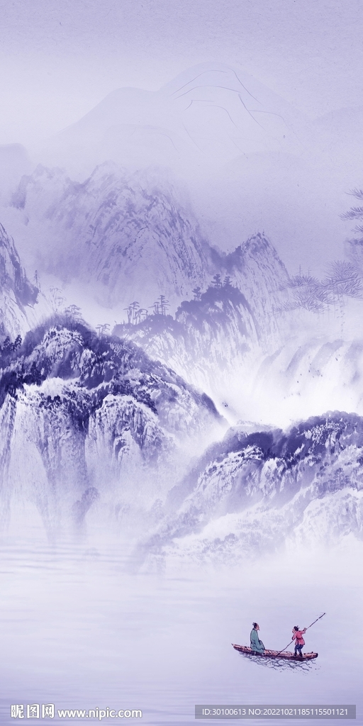 简约 高档玄关山水 tiF分层