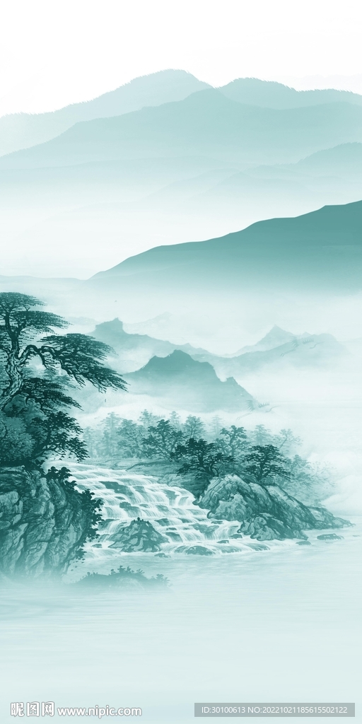 意境 高档玄关山水 tiF分层