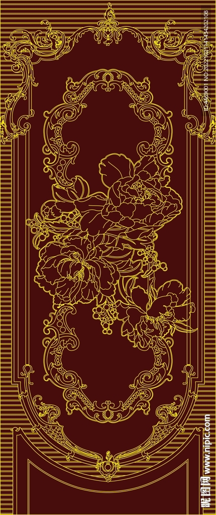 欧式牡丹花纹图案