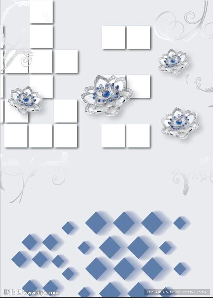 珠宝钻石立体花朵