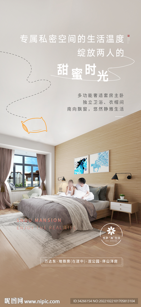 地产套房主卧价值点微信海报系列