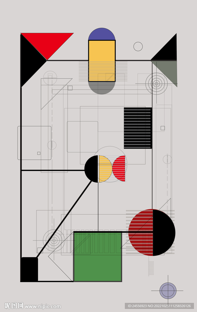 罗马古典色块抽象画