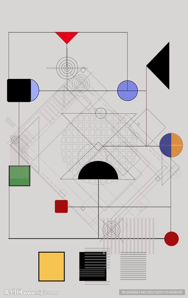 罗马古典色块抽象画