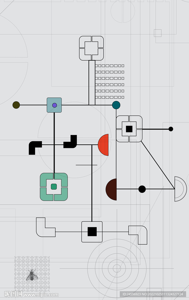 罗马古典色块抽象画