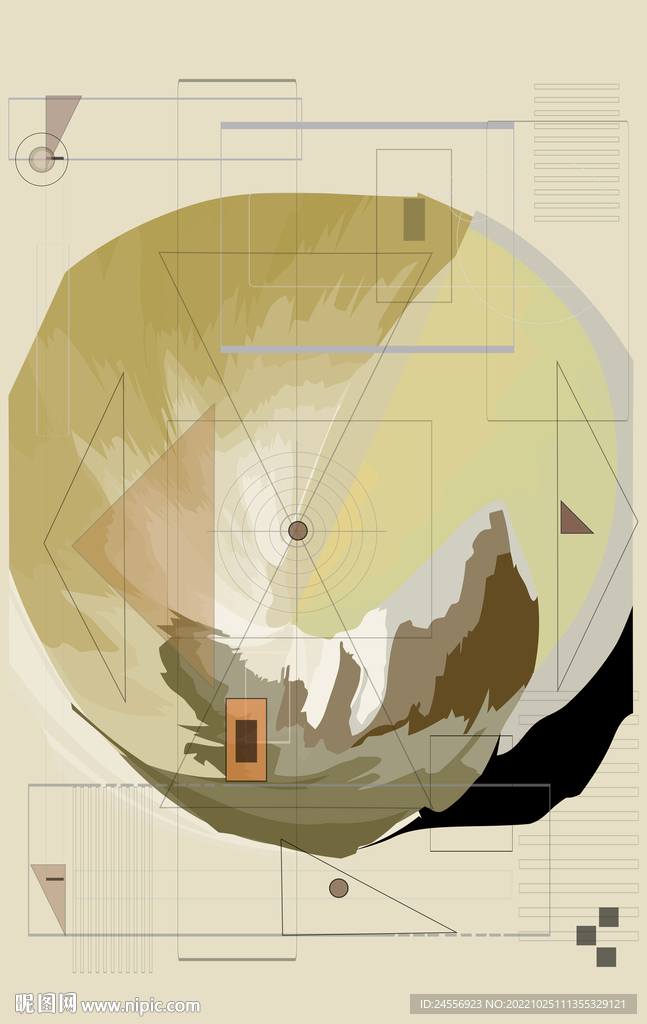 罗马古典色块抽象画
