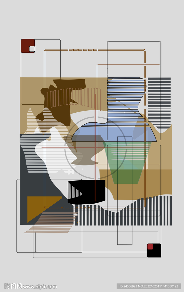 罗马古典色块抽象画
