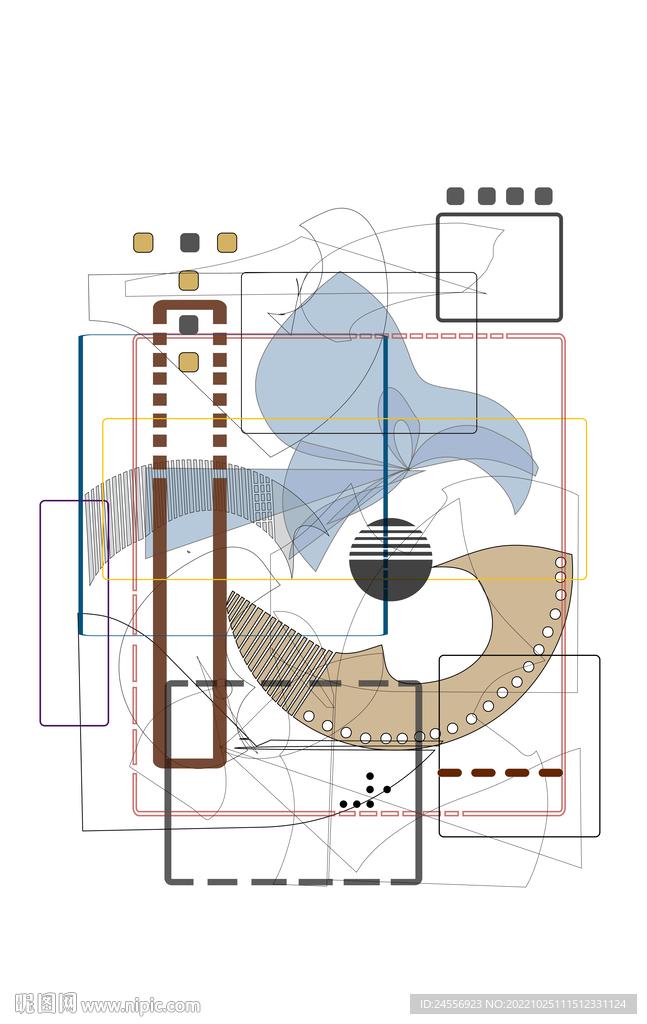 欧洲东南部落抽象拼接线条色块装