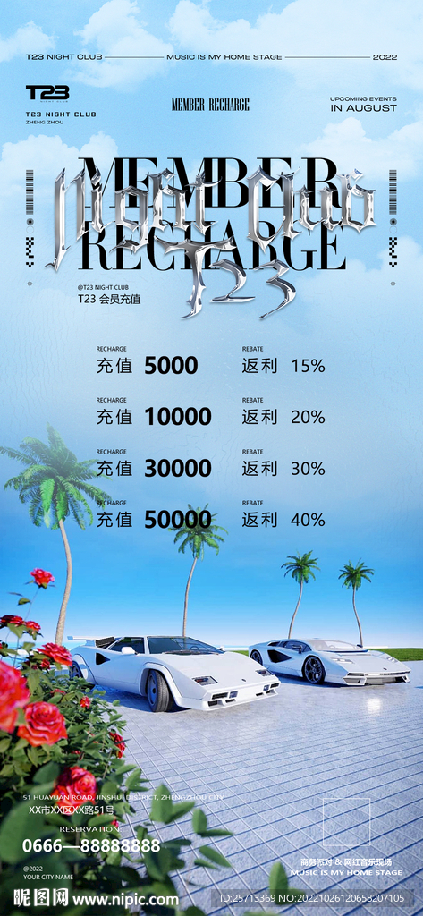 夜店充值海报