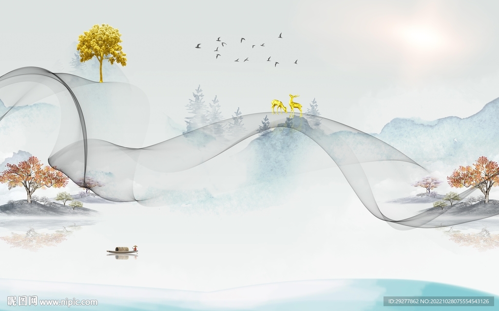 高档 爆款新山水画 TiF分层