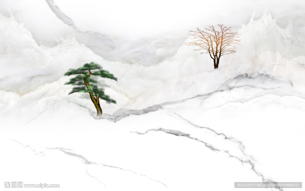 高档 中式风格山水 tif分层