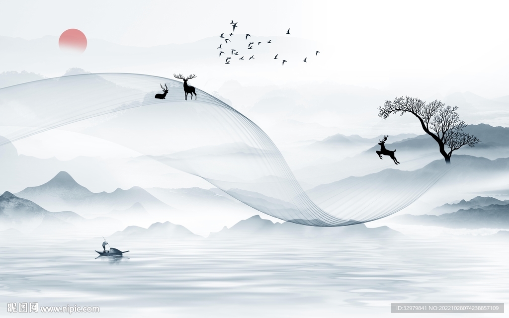 新品 高端山水新画 tif分层