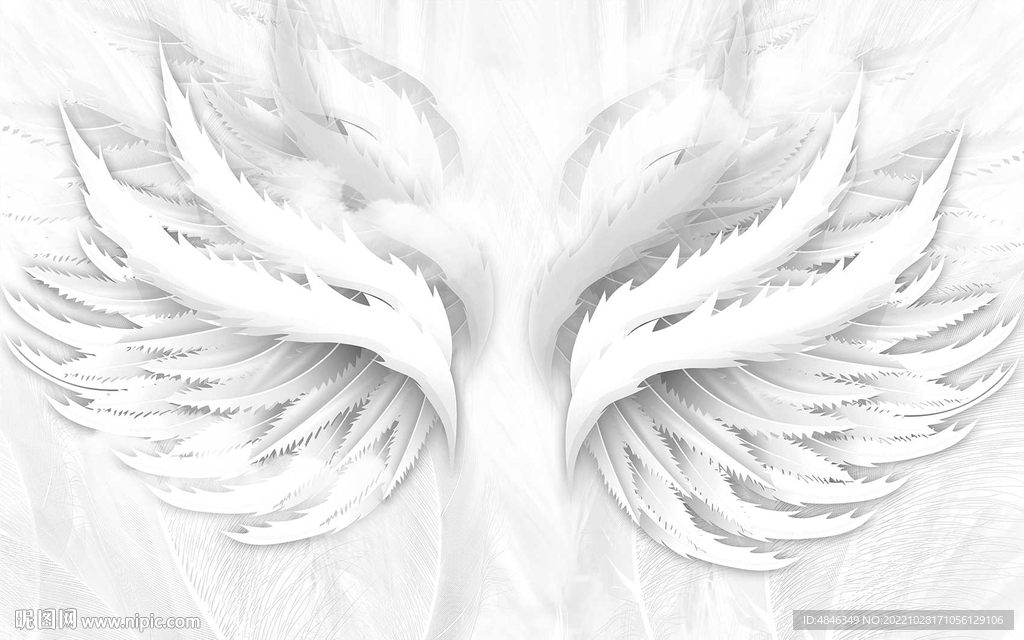 网红北欧翅膀背景墙