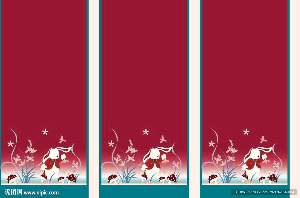 汉服红色西装兔子