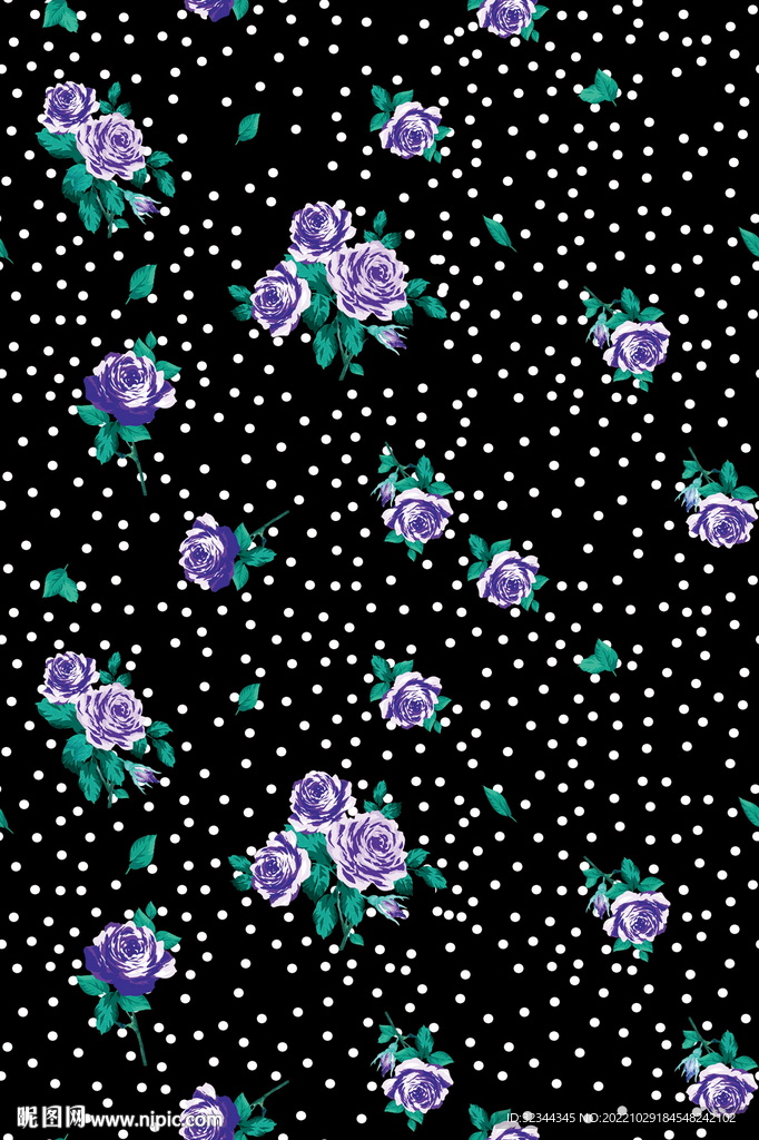 手绘花 数码印花