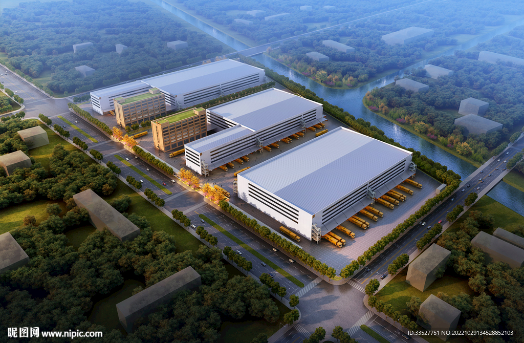 厂房鸟瞰效果图