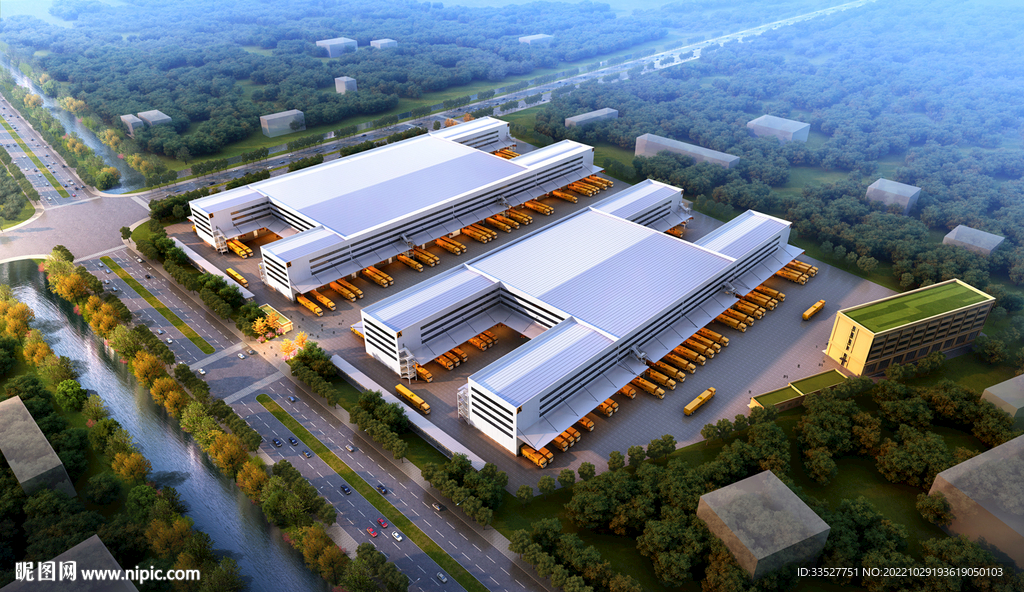 厂房鸟瞰效果图