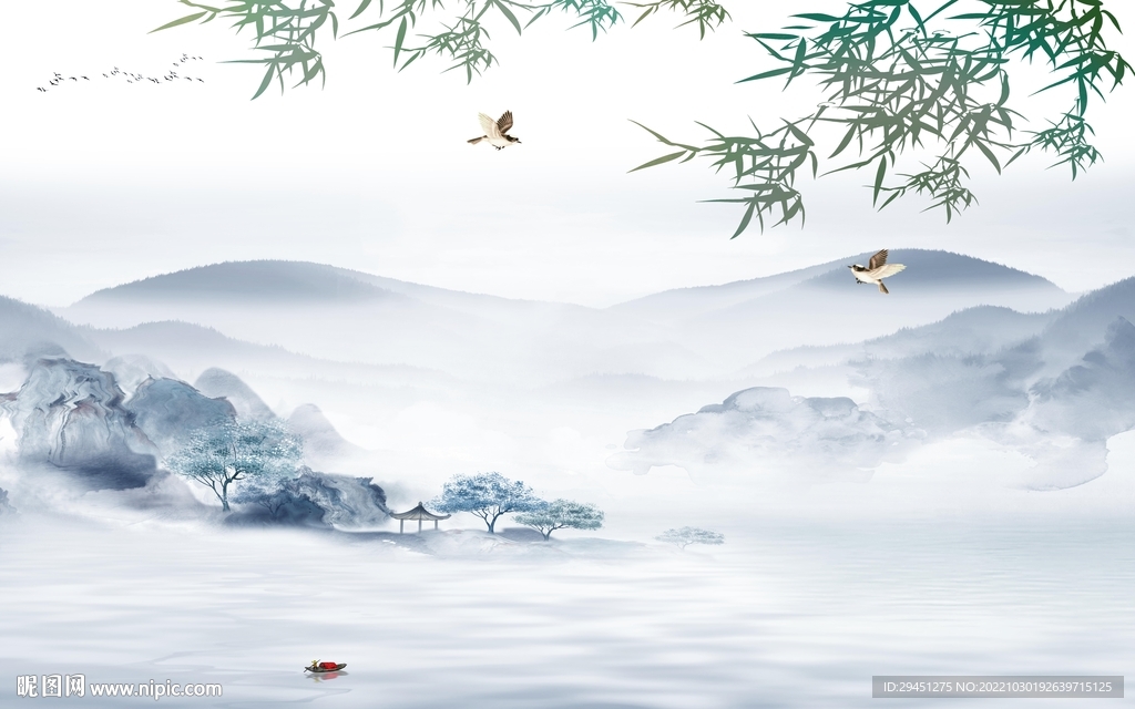 别墅 客厅新山水画 TiF分层