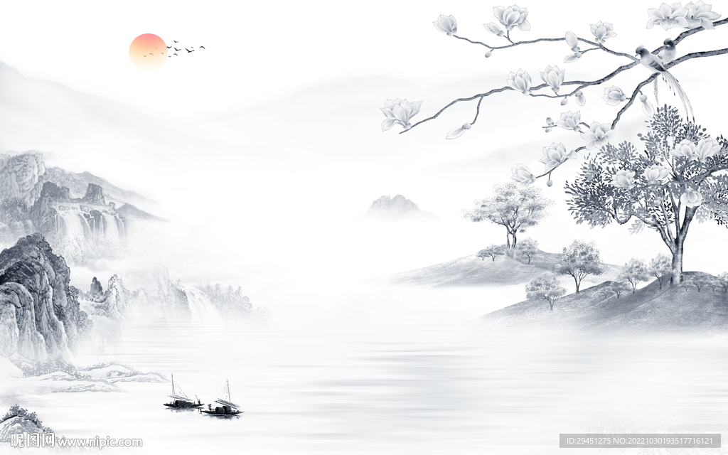 新款 客厅新山水画 TiF分层