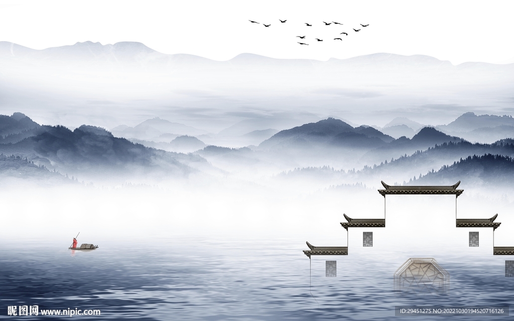 高端 客厅新山水画 TiF分层