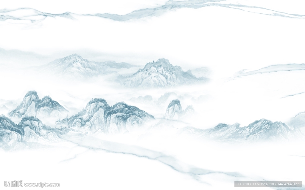 简约 新品山水墙画 Tif分层