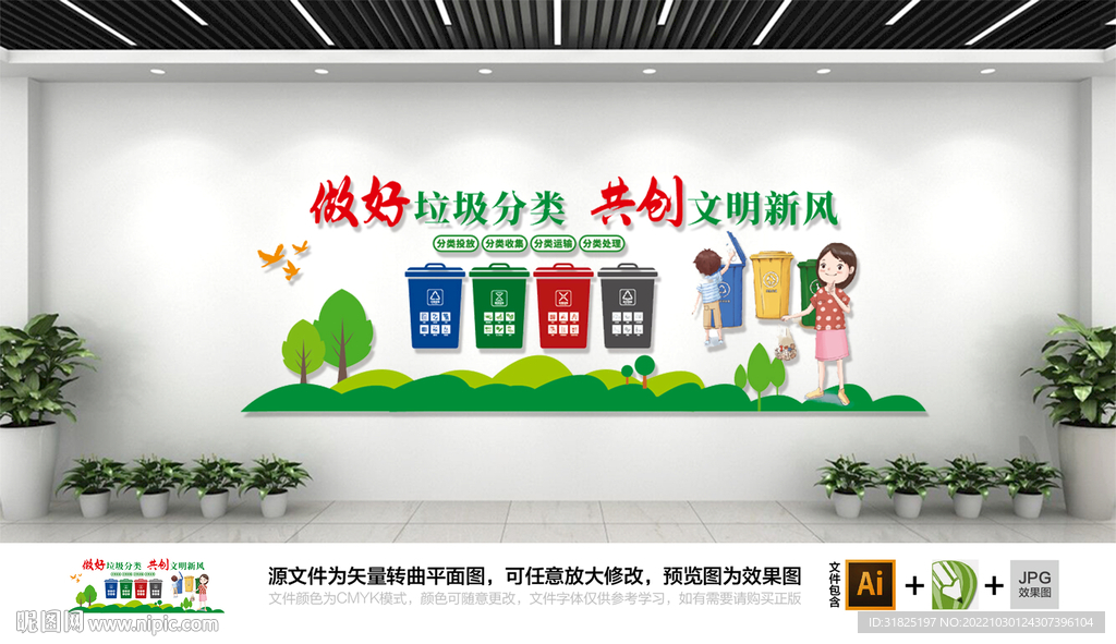 保护环境垃圾分类文化墙