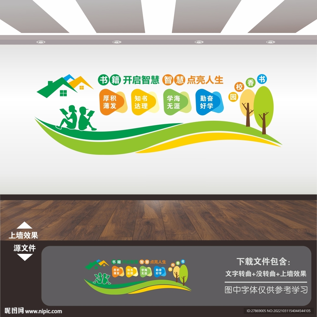 图书馆阅览室展板挂图挂画