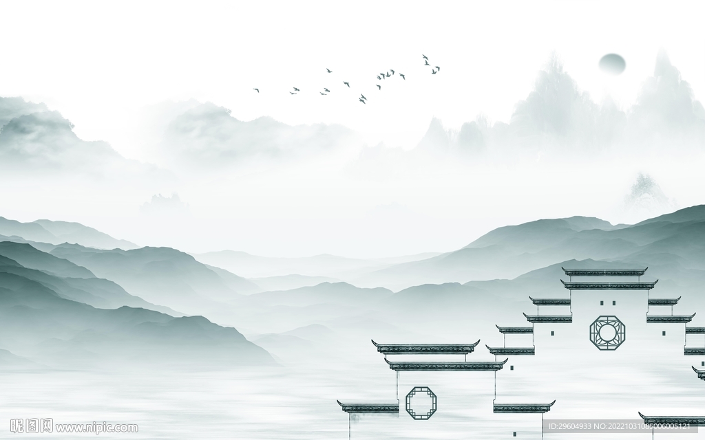 爆款 简约人气山水 TIf分层