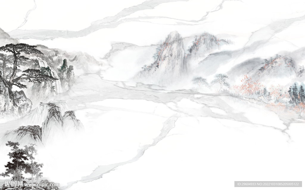 新款 简约人气山水 TIf分层