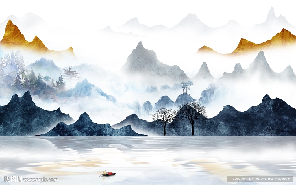 高清 简约人气山水 TIf分层