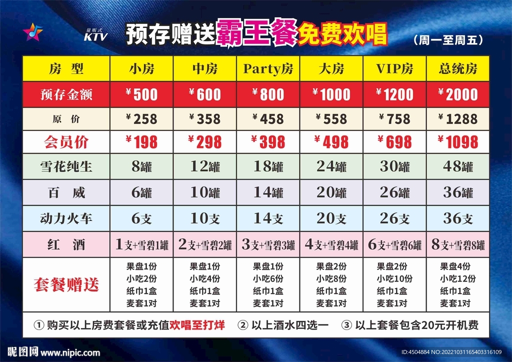 5酒水类超市套餐